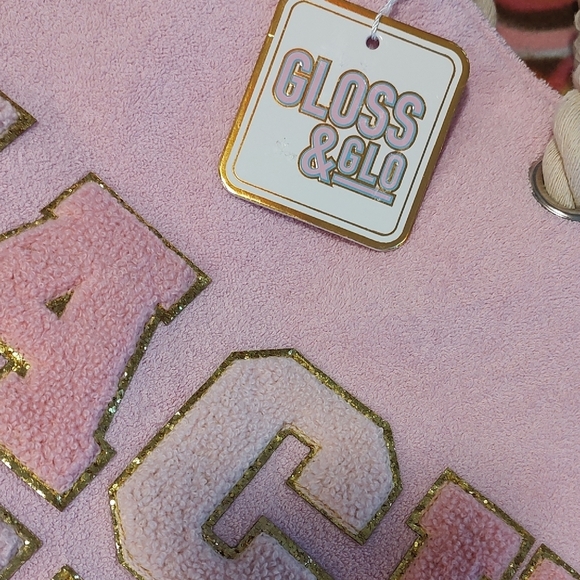 GLOSS and GLO Pink Tote Bag NWT Beach Bum - Picture 2 of 6